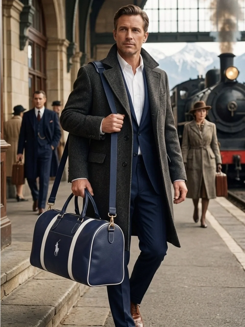Ralph Lauren Navy Duffel with White Racing Stripes(Ralph Lauren Fragrances)